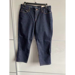 NWT LOFT Dark Blue Curvy Cropped Jeans
